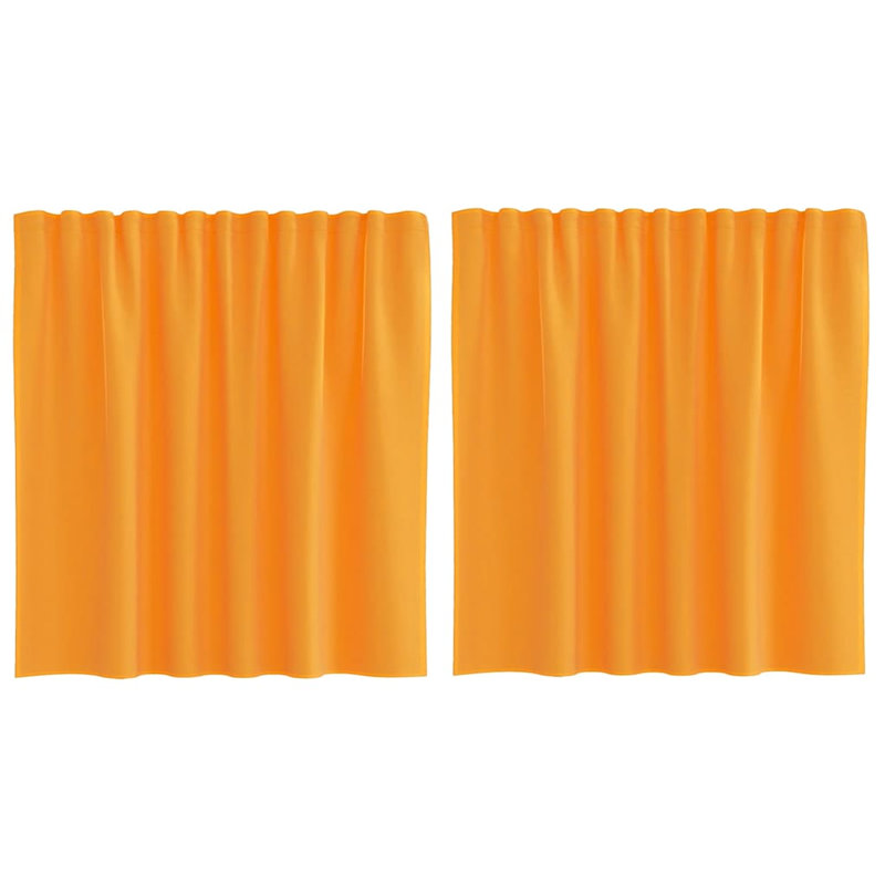 Voile Curtains With Rod Pockets 2 Pcs, 140cm Width x 140cm Drop, Orange