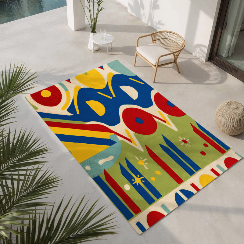 Vibrant Zing Indoor And Outdoor Area Rug, Rectangle 3' x 5'