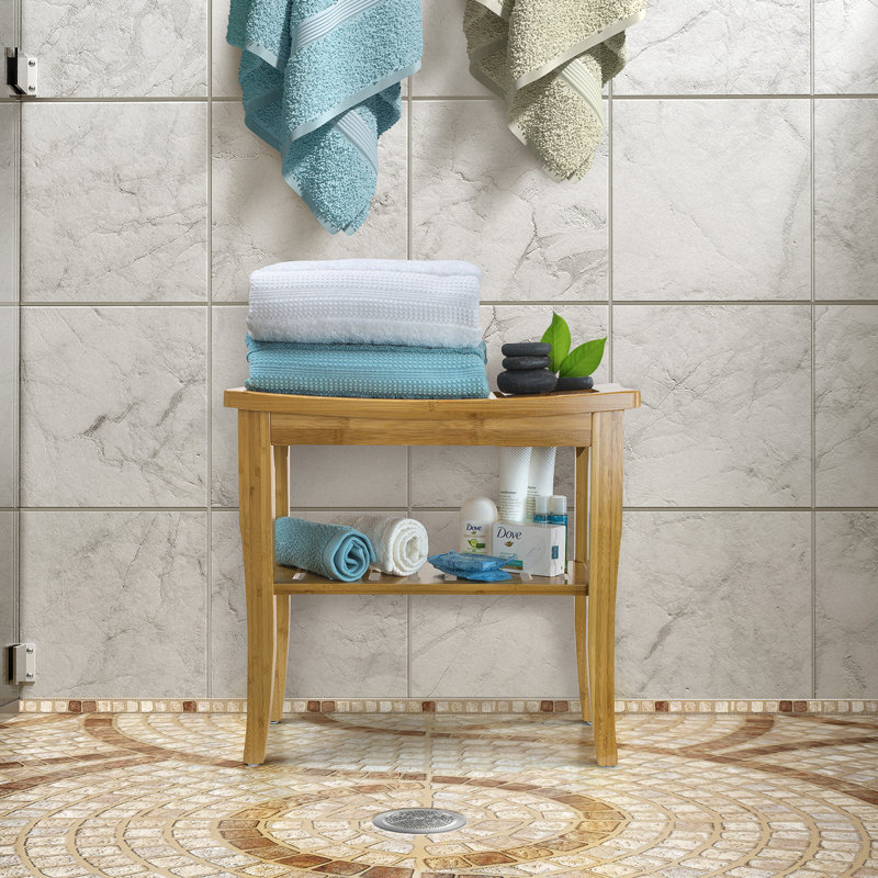 Banc de douche en bambou 19 po