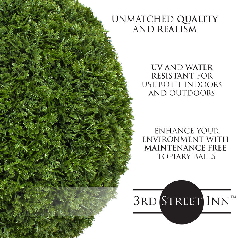 11" Green Artificial Boxwood Topiary Ball for Indoor/Outdoor Use