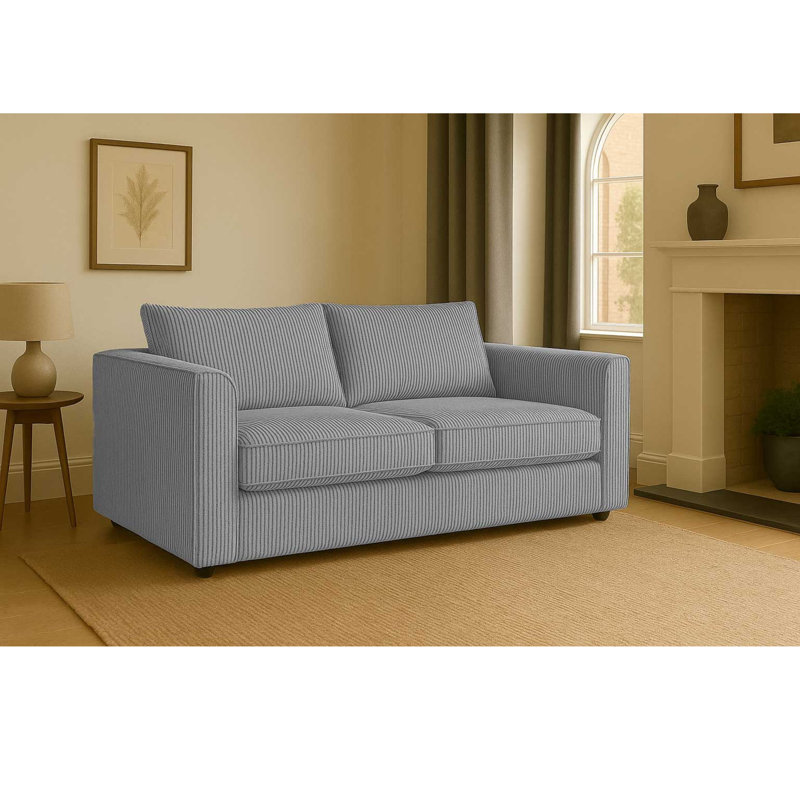 3 Seater Corduroy Sofa, Silver