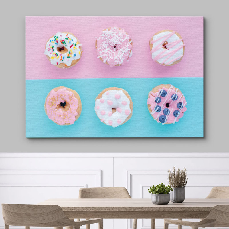 Beige bleu et rose saupoudré et rayé, photographie de fruits, H 16 po x l 24 po