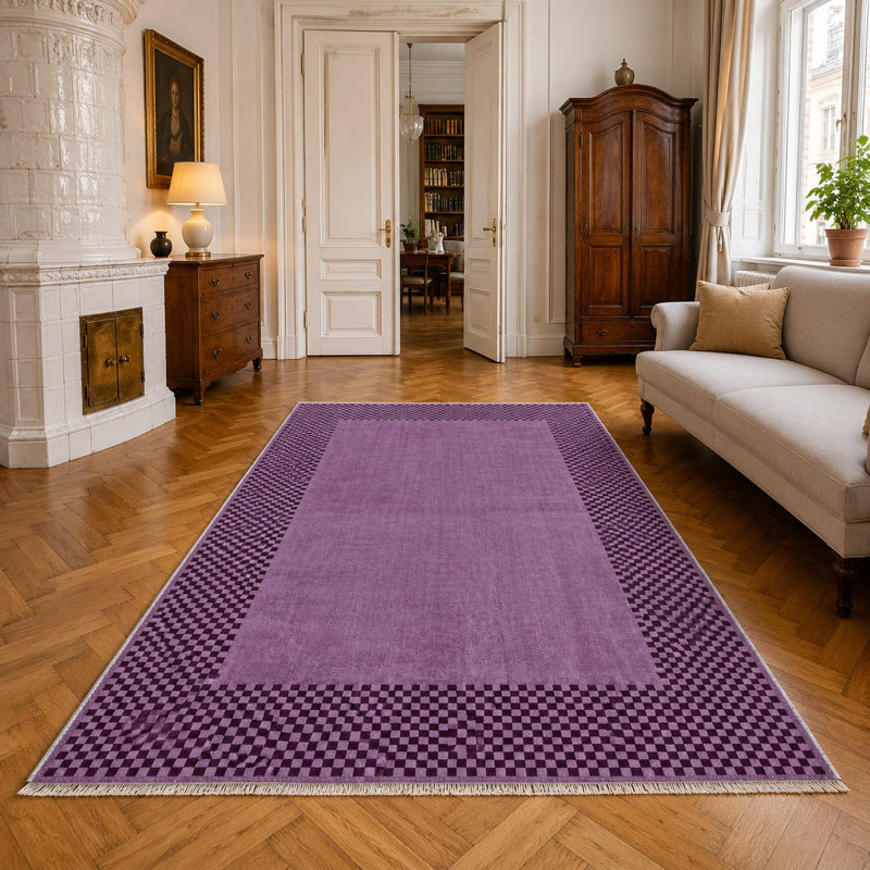 Geometric Cotton and Chenille Flatweave Area Rug, 160 cm round