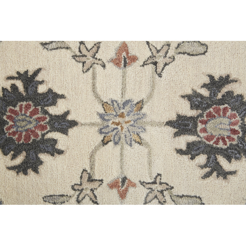 Azalea Wool Floral Area Rug, Rectangle 4' x 6'
