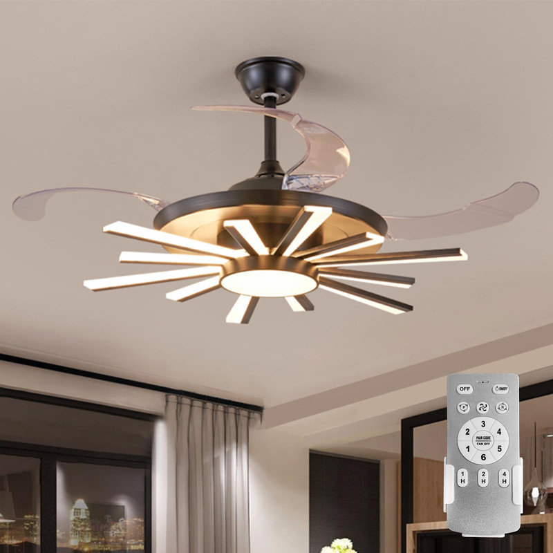 Asbey Ceiling Fan with LED Lights, 40.94"