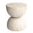 Double Hourglass Travertine Stone Finish Italian Design MgO Side Accent Table