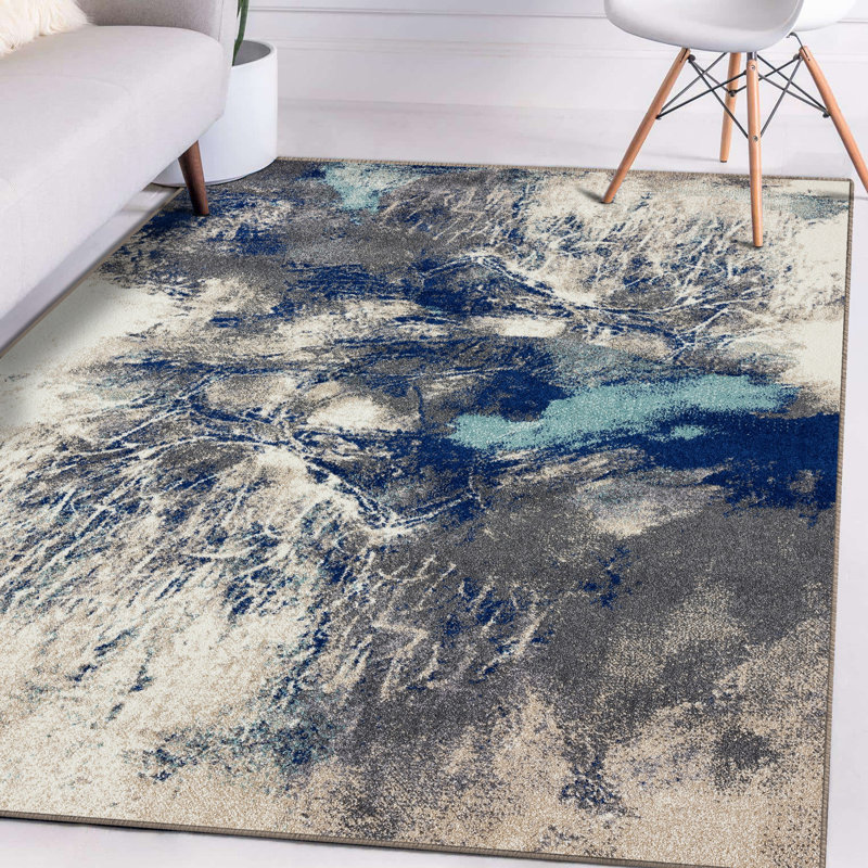 Tapis gris abstrait Thorold, Rectangle 5 pi x 7 pi