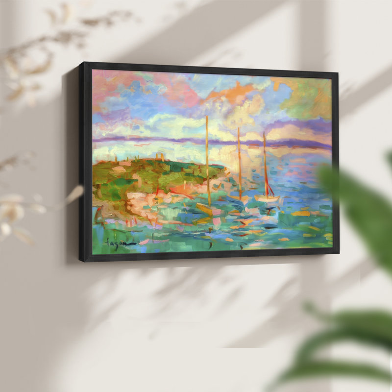 A Peaceful Evening - Reproduction encadrée - Restickable, H 8 po x l 10 po, Noir, noir, noir, noir