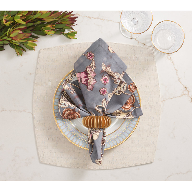 Paisley Vine Napkin, Blue/Gray