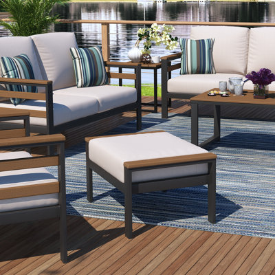 Outdoor Ottoman With Sunbrella Cushion