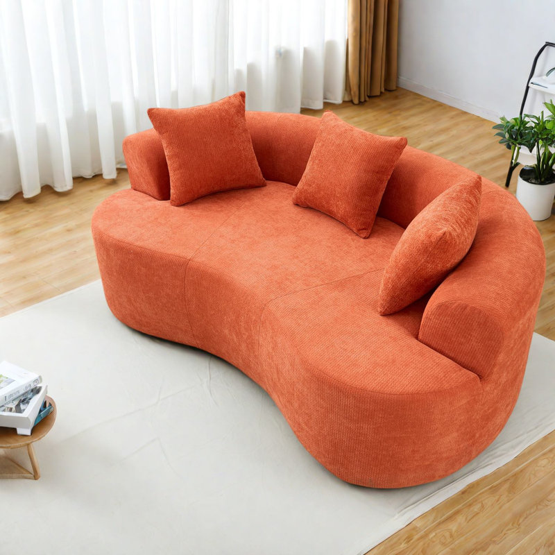 Canapé Crescent confortable, rembourré de mousse et de ressorts, design moderne pour la maison