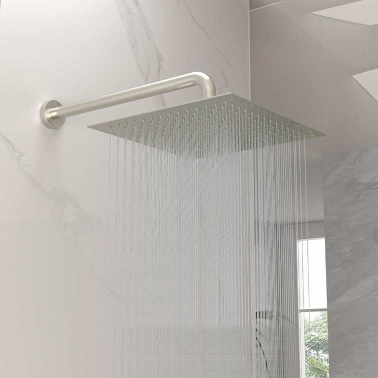 12 Inch Rain Shower Head High Pressure High Flow Square Stainless Steel Rainfall Showerhead