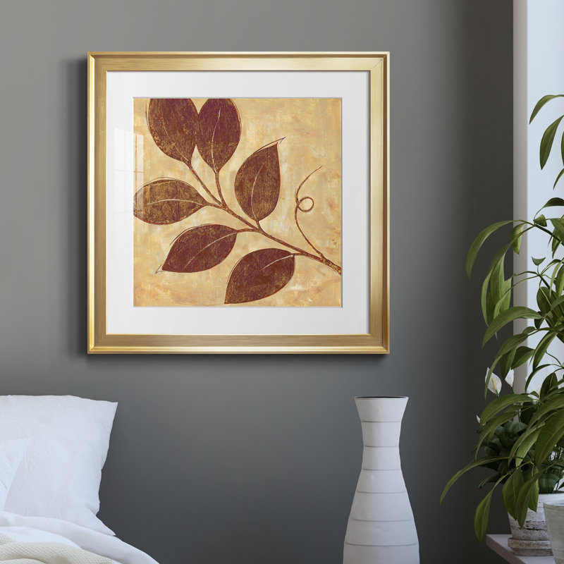 " Marsala Moment III " Painting Print, Gold Framed, 28" H x 28" W x 1" D