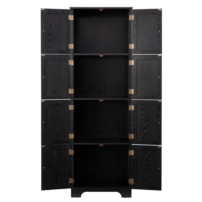 Armoire de rangement avec tablettes, buffet autoportant pour la cuisine, Noir