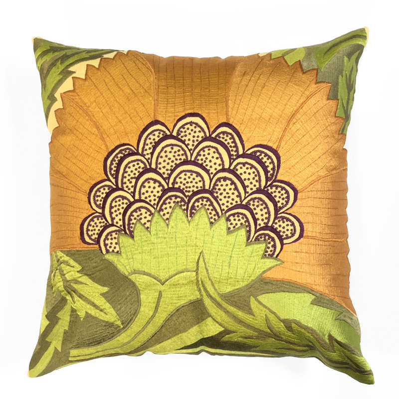 Housse et insert de coussin carré Pollen, Jaune