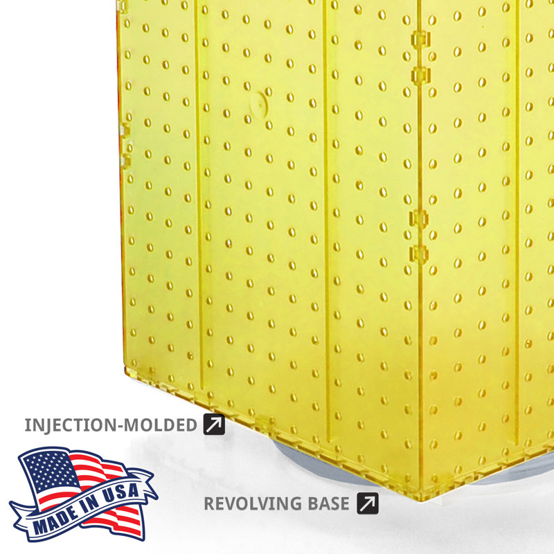 Four-Sided Revolving 14"W x 20"H Pegboard Counter Display w/ 32 4" Hooks