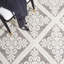 Tapis ivoire / brun en laine tissé à la main Damask-236658704