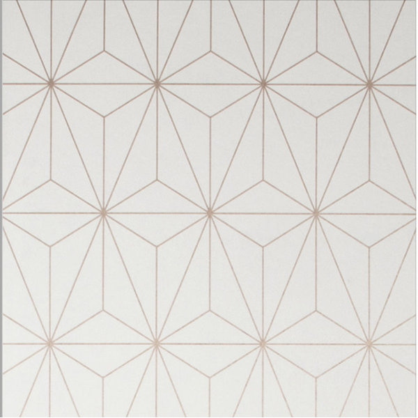 Prism Bone Geometric Wallcovering | Astek