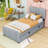Twin Upholstered Platform Bed with Trundle-1178096152