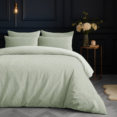 Velvet Embossed Leaf Pattern Savannah Duvet Set