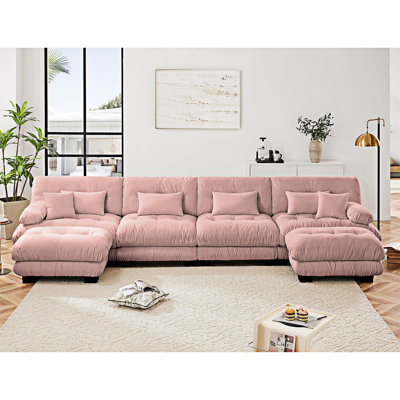 Modular Sectional Sofa Couch With Convertible Ottomans