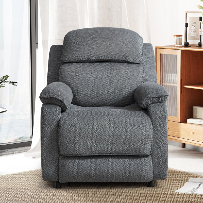  Nicollas 36.61'' Wide Modern Soft Fabric Upholstery Power Reclining Chair with Remote Control & 4 Stable Legs For Easy Clean