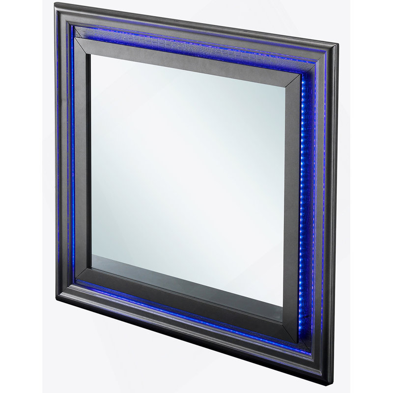 Élégant miroir transitionnel en noir métallique