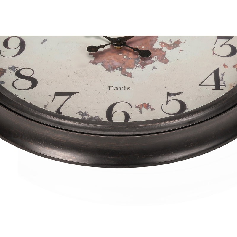 Clocks, 20" Round, Wall Clock, Brown, Transitional