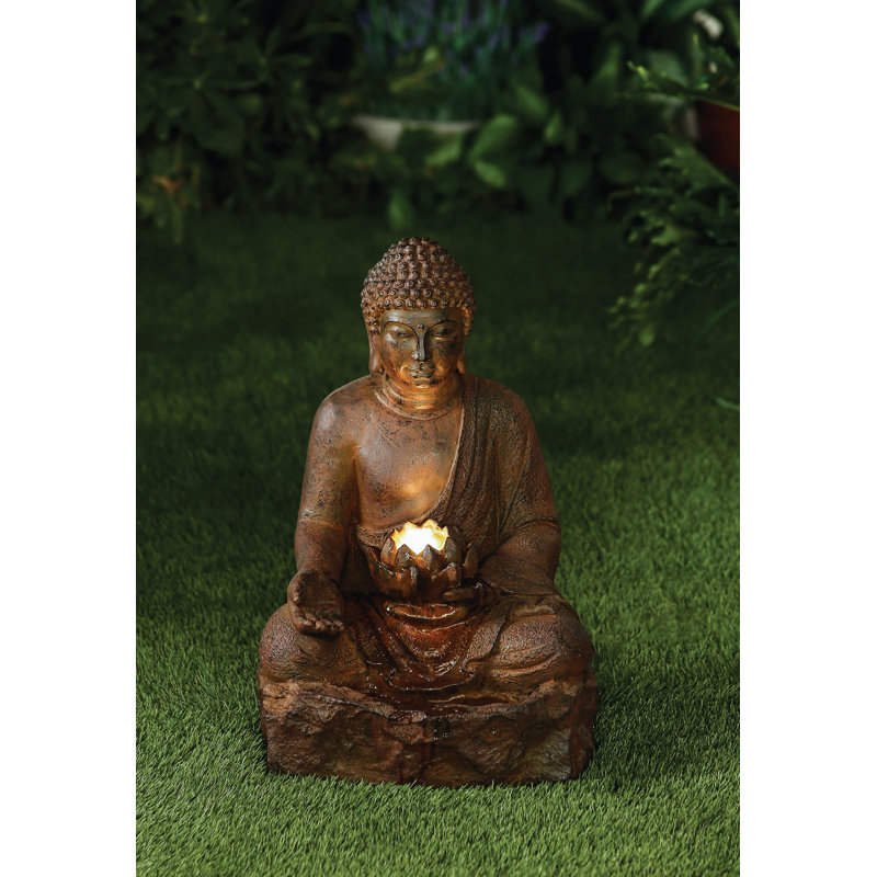 Outdoor Sculptural Fountain with Lights
