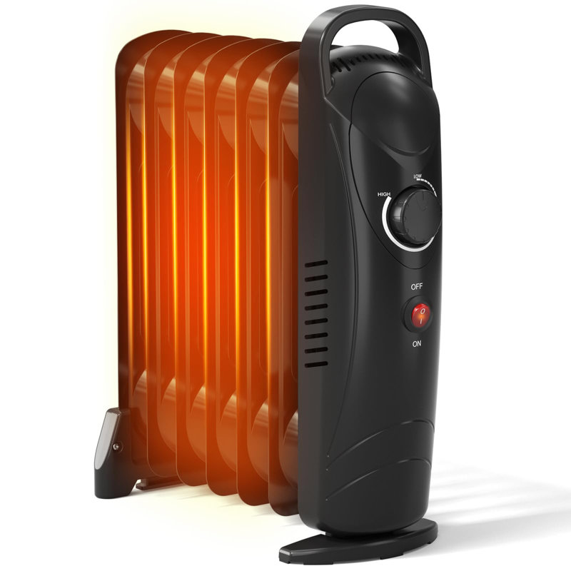 Airo Comfort Portable 700W Oil-Filled Radiant Space Heater –  Personal Heater With Energy Saving In Black