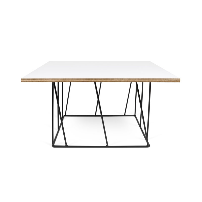 Cabrera Coffee Table, Black Lacquered Steel, Pure White