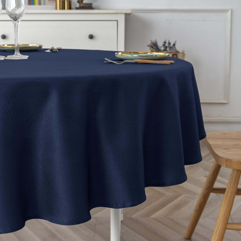 2 Pack Round Table Cloth - Linen Textured Tablecloth Wrinkle Free Washable Decorative Fabric Table Cover For Buffet Banquet Parties Event Holiday Dinner