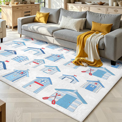 Tapis d'intérieur lavable à la machine bleu marine