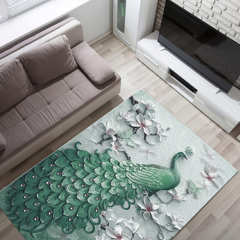 Stylish Non Woven Thin Type Printed Rug Featuring an Intricate Geometric Design for a Modern Touch in your Home Decor