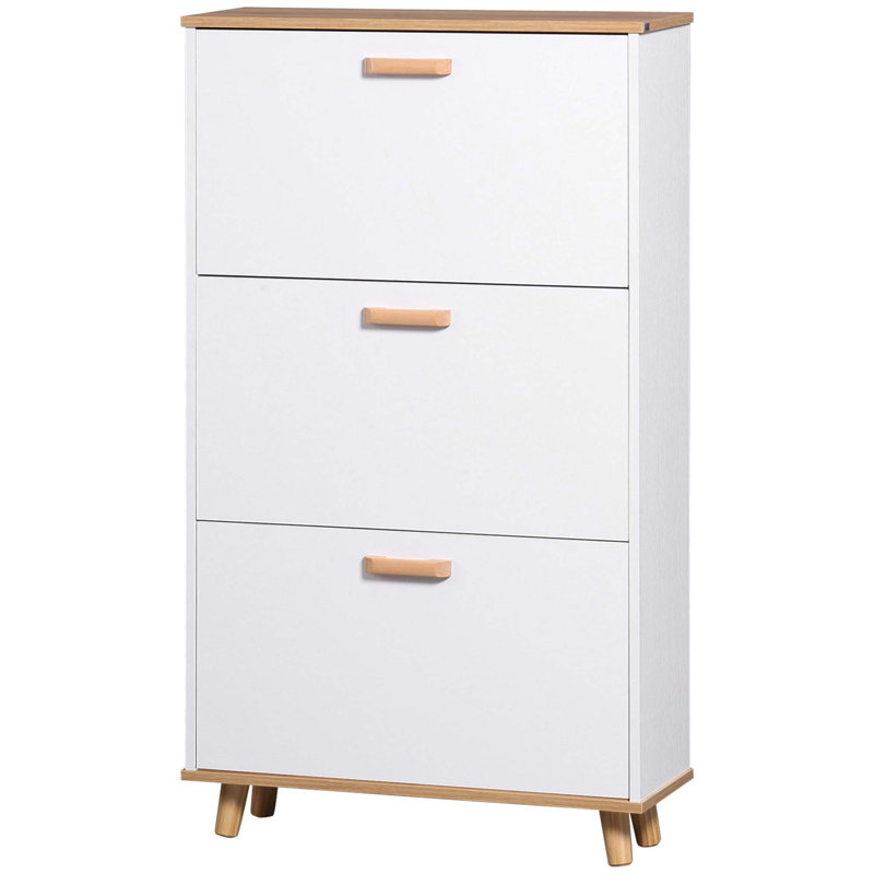 12 Pair Flip Down Shoe Storage, White