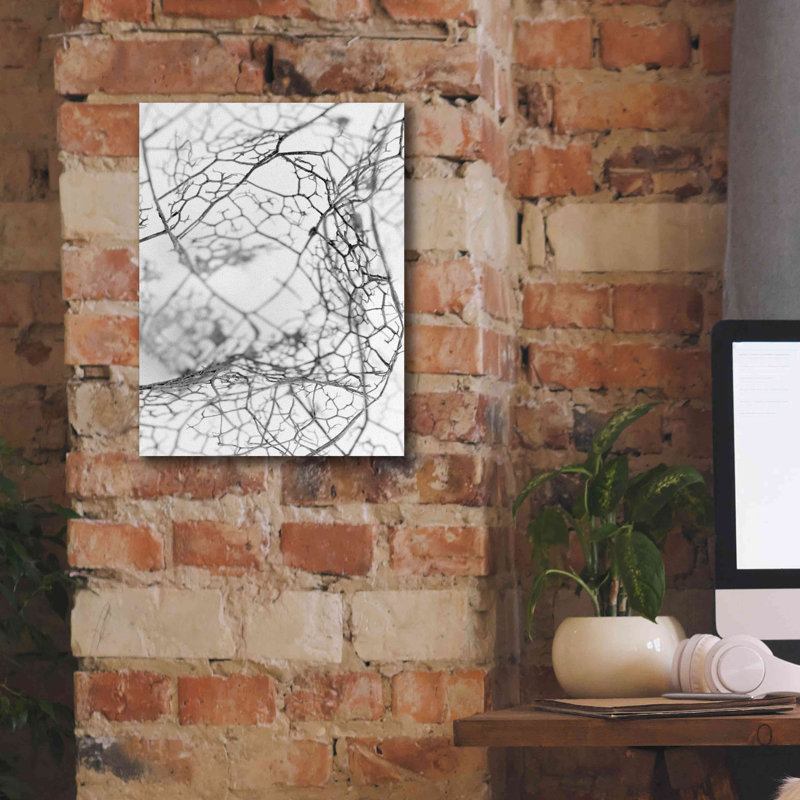 «Leaf Skeleton BW» par Design Fabrikken, estampe numérique sur toile, H 16 po x l 12 po x P 0,75 po