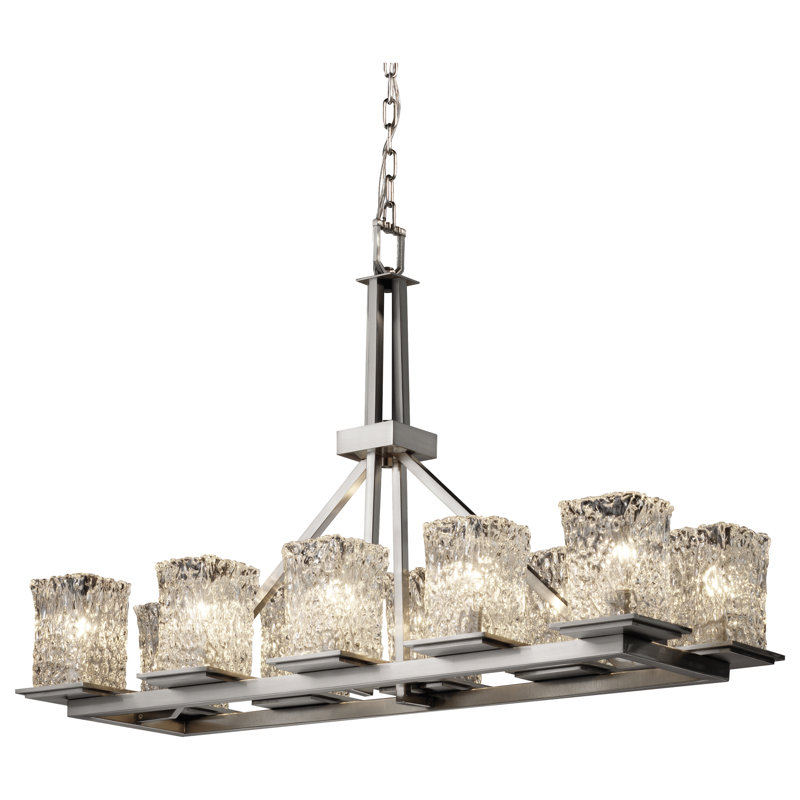 Chetara 10 - Light Kitchen Island Pendant, Whitewash, Nickel