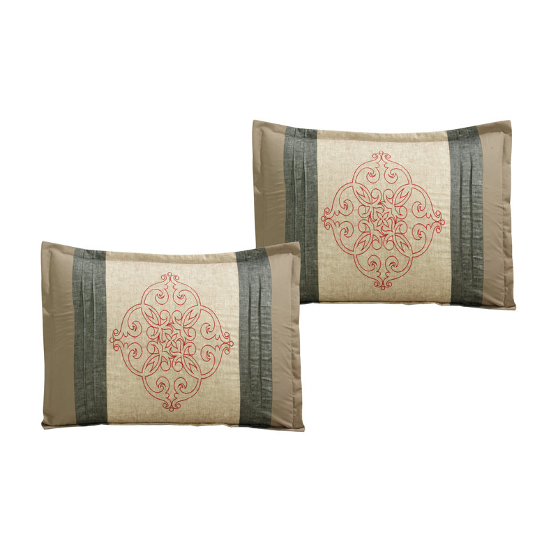 Amelia Polyester Damask Comforter Set, Queen