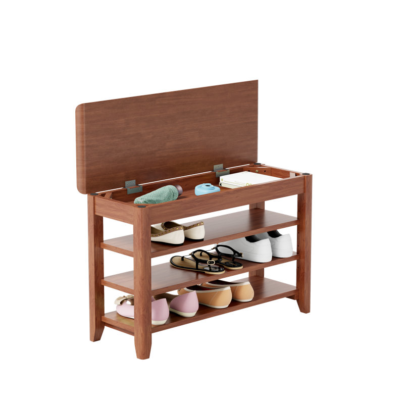 100% Solid Wood Front Door Shoe Rack, Wardrobe Solid Wood Shoe Bench, Load-Bearing 550 Pounds, Entrance, Corridor, Aisle Shoe Rack,