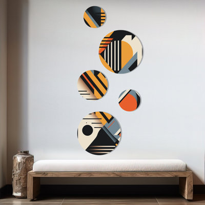 Graphic Retro Compositions I - Décoration murale géométrique moderne en métal