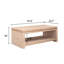 Table basse moderne en bois avec bordure perlée - Table basse rectangulaire de 47 po avec tablette de rangement ouverte, finition naturelle claire - Mobilier de salon de style campagne et bord de mer-1493141503