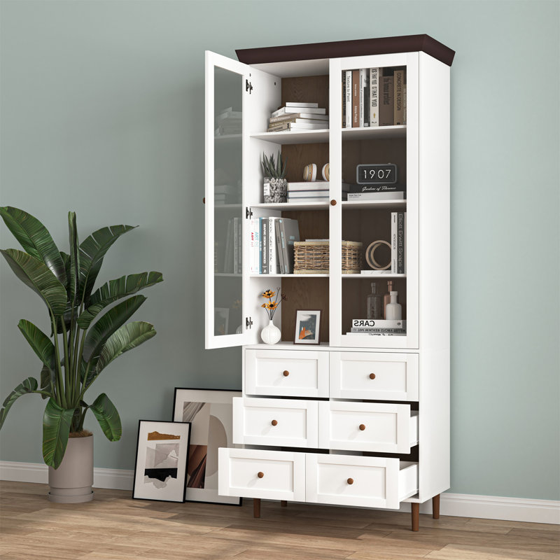 Armoire de rangement blanche en panneau de fibres à densité moyenne
