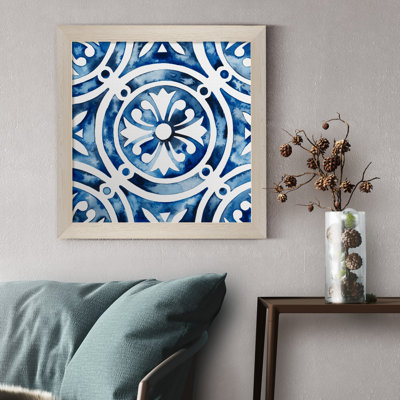 " Cobalt Tiles IV " Painting Print