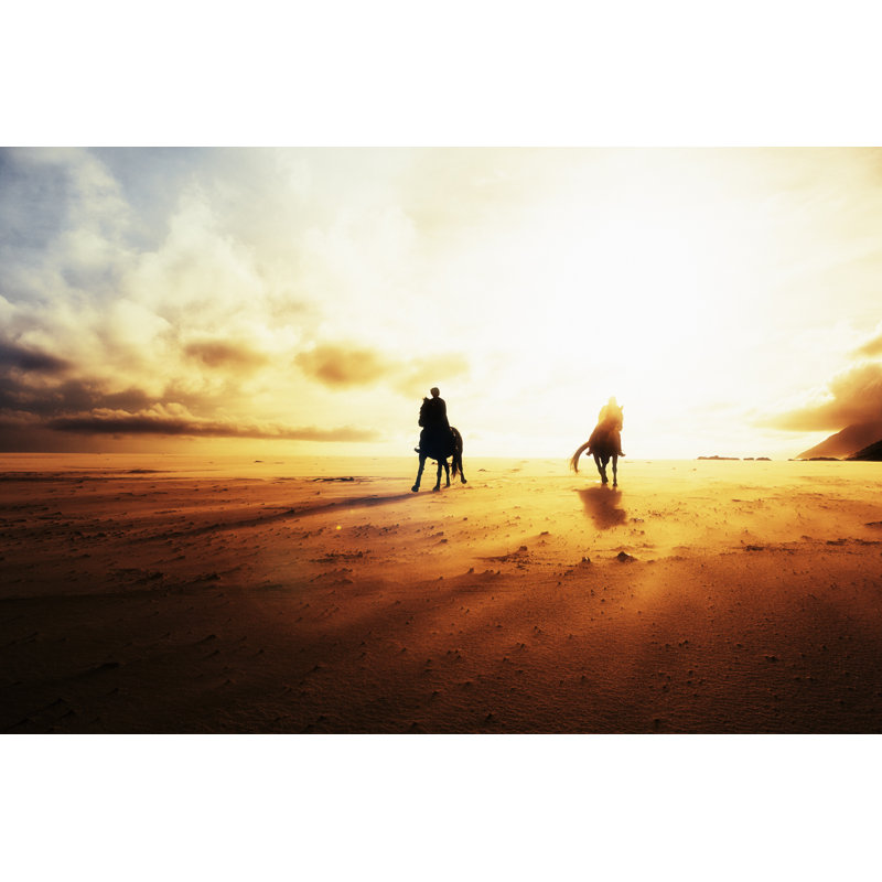 Silhouette silhouette de soleil couchant par Rapideye, H 32 po x l 48 po