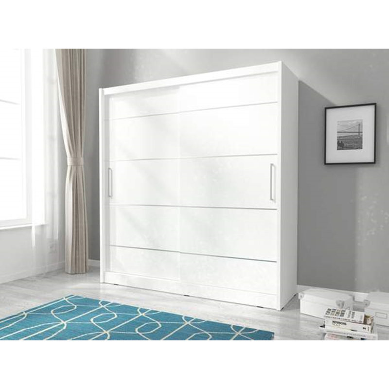 Emily-Grace 2 Door Solid + Manufactured Wood Wardrobe, White