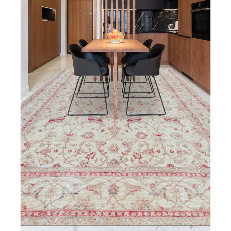 Hand-Knotted High-Quality Ivory Area Rug