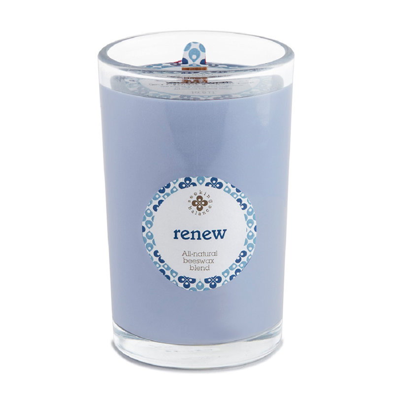 Bougie parfumée Renew Seaside Cypress & Cedarleaf, H 4,5 po x l 2,8 po x P 2,8 po