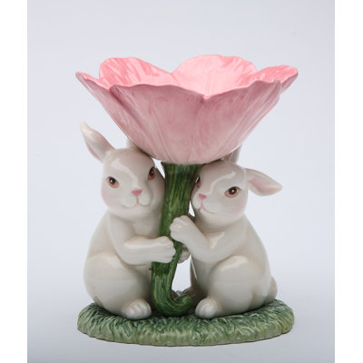 Petit chandelier en céramique Bunnies Flower