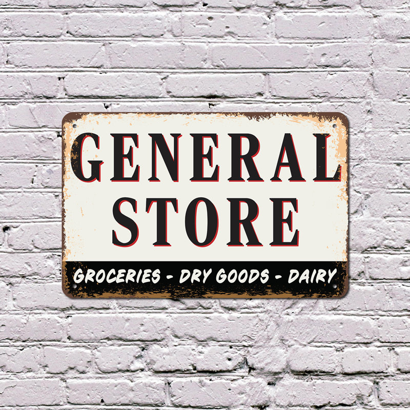 Enseigne en plastique 11 po x 17 po General Store Street