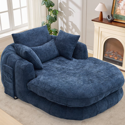 Cloudlike Chenille Chaise – Compression-Molded Foam Lounge